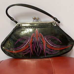 Pinstripe rockabilly clutch purse